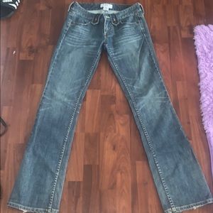 Low rise boot cut jeans
